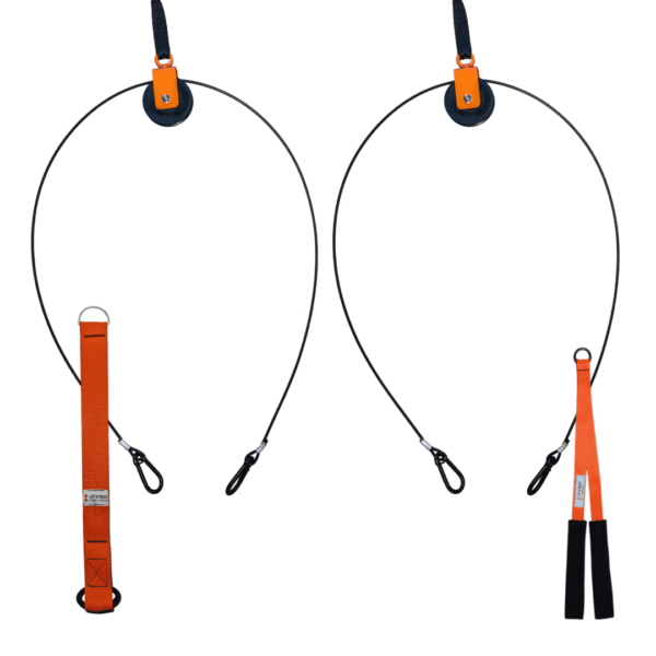 orange cable pulley system