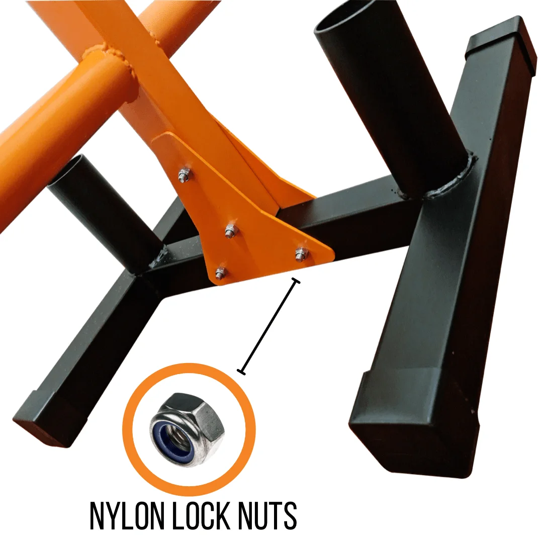 Weight tree storage with nylon lock nuts