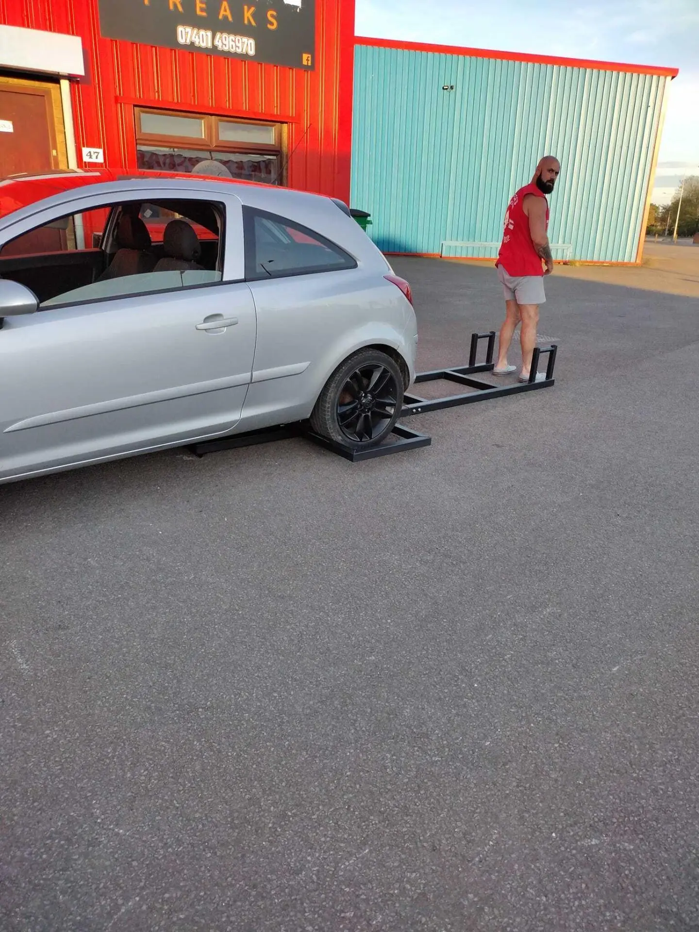 Lift and press Home Gym Equipment strongman training at iron freaks gym